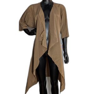 LuLaRoe Shirley Cardigan S Brown Open Front High Low Hem NWT Lightweight Duster